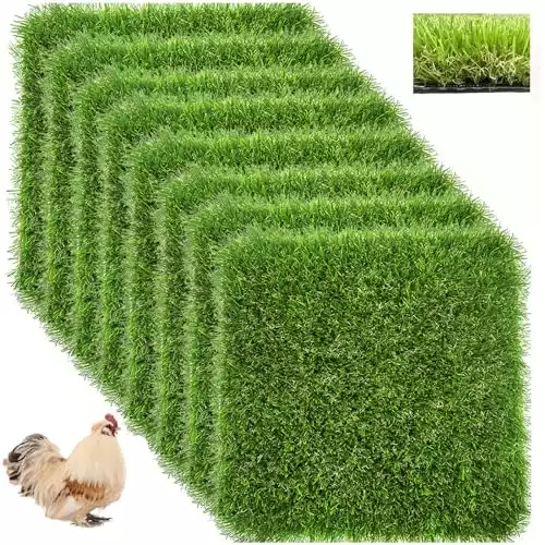 HZxoAxo 8 Pack Chicken Nesting Box Pads for Laying Eggs, Washable Artificial Grass Nesting Pads