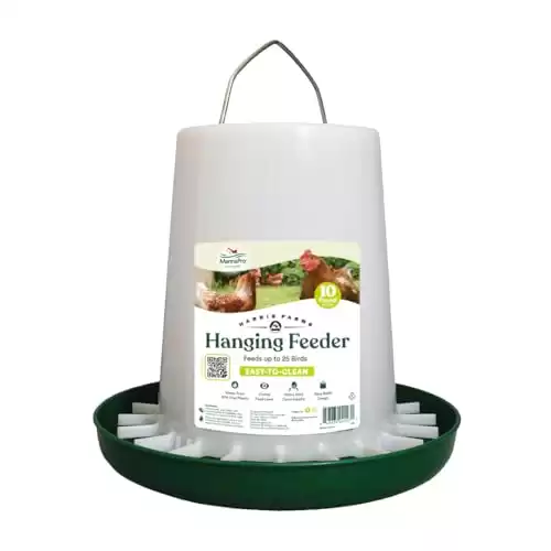 Harris Farms 1000290 Free Range Plastic Hanging Poultry Feeder, 10 Pound, 10 lb, White