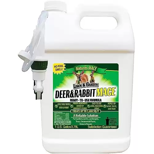 Nature s MACE Deer & Rabbit Mace 1 Gallon Deer & Rabbit Repellent Spray, Deer Repellent Spray for Plants, Lawns, Flowers & Gardens, Plant Safe Deer Spray, All-Season Protection, Covers 5,6...