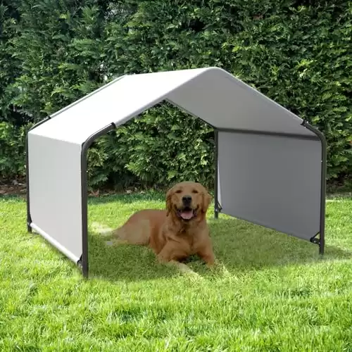 KEALIANA Dog Shade Shelter Outdoor Tent for Large Medium Dogs, 4'x4'x3' Outdoor Dog House, Waterproof Sun Protection Dog Houses for Cats Pigs Chicken Duck Livestock (Gray, 35.75" L...