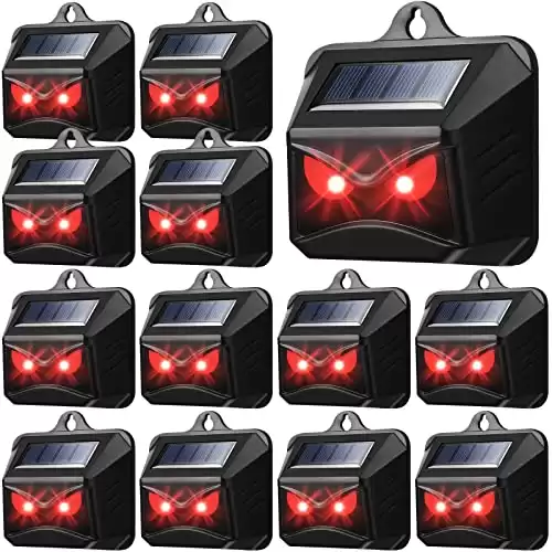 12 Pack Solar Control Light Nocturnal Animal Repeller Outdoor Animal Deterrent Devices Light Sensor Animal Repellent for Skunk Deer Coyote Fox Raccoon Cat Garden Yard Farm Chicken Coop