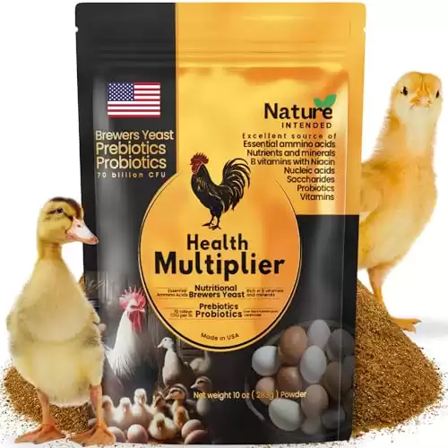 Health Multiplier Brewer's Yeast for Ducks, Chicken Probiotic, Niacin for Ducks, Chicken Vitamins, Chick Probiotics, Baby Chick Food, Duckling Supplies, Duck Niacin Supplement (10 Ounce)