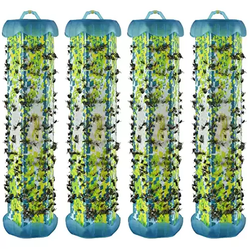 RESCUE! Non-Toxic TrapStik for Flies Indoor Hanging Fly Trap - 4 Pack