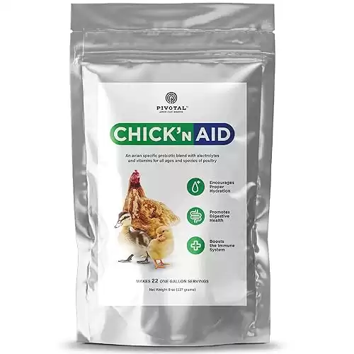 Chick n Aid Chicken Supplement for all ages (8 oz, Pack of 1) Chicken Vitamins, Electrolytes, and Probiotics Multipurpose Poultry Vitamins for Chickens, Ducks, and Turkeys