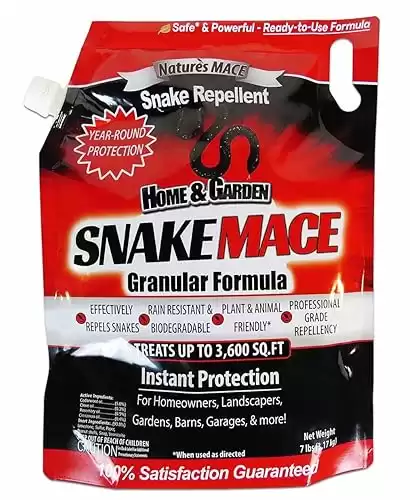 Nature's MACE Snake Repellent, Snake Repellent for Yard, Home, Garden, Outdoor Snake Repelling Granules, Snake Deterrent, Plant Friendly, Pet Safe, Snake Defense Granules, Fast Acting, 7 Pounds